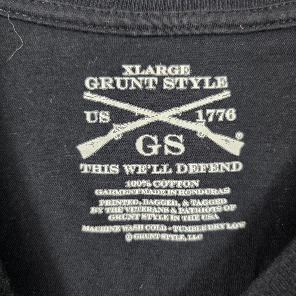 Grunt Style Men's Graphic T-Shirt Black Orange Skull Size XL - Picture 5 of 9